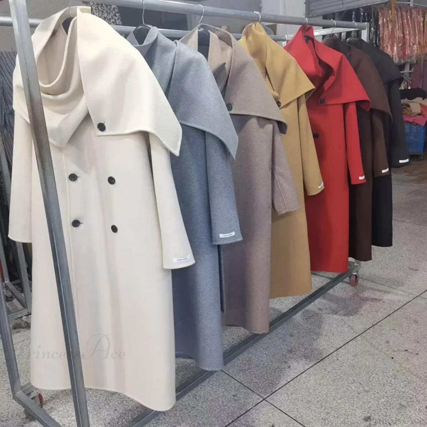 Handmade Cashmere Wool Belted Overcoat - Image 8