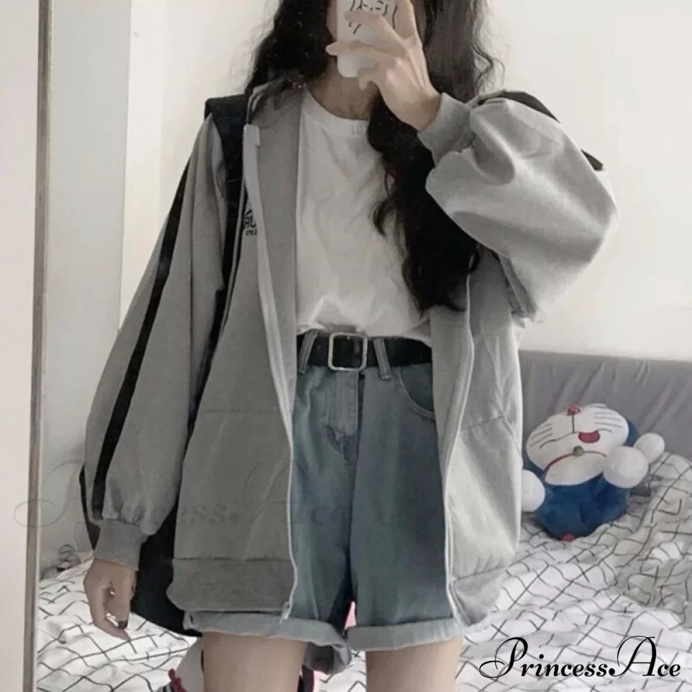 Harajuku Arm Long Hoodie Oversized - - Women's - Fit Loose - Boyfriend Style Street Casual Fleece Sweatshirt Material - Image 2
