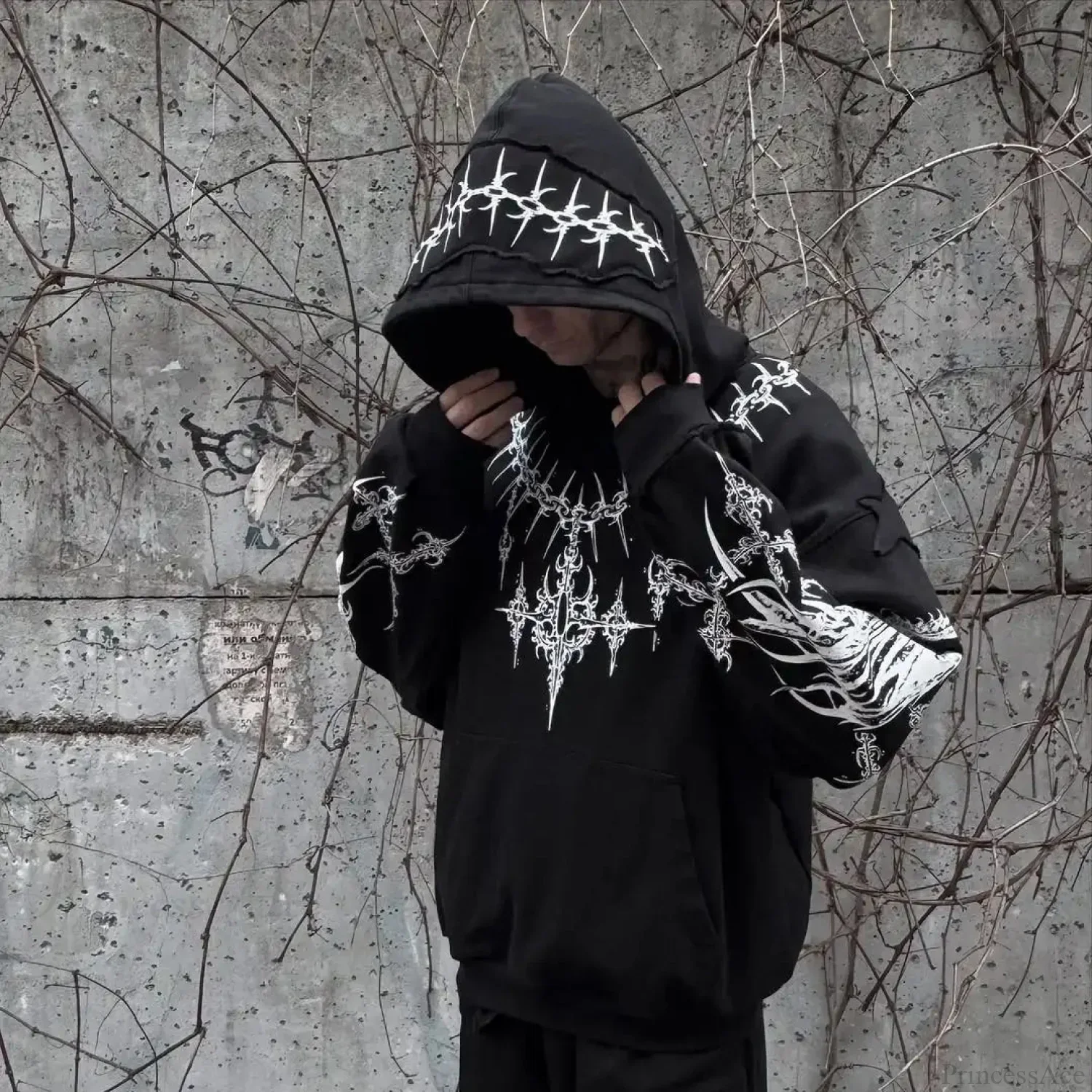 Harajuku Mournful Death Bone Hoodie - Image 6