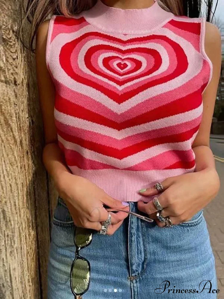 Heart Rhinestone Crop Tank - Image 3