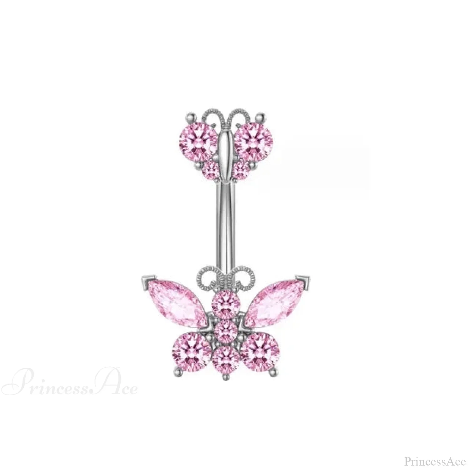 Heavenly Feathers Rose Dark Belly Ring - Image 13