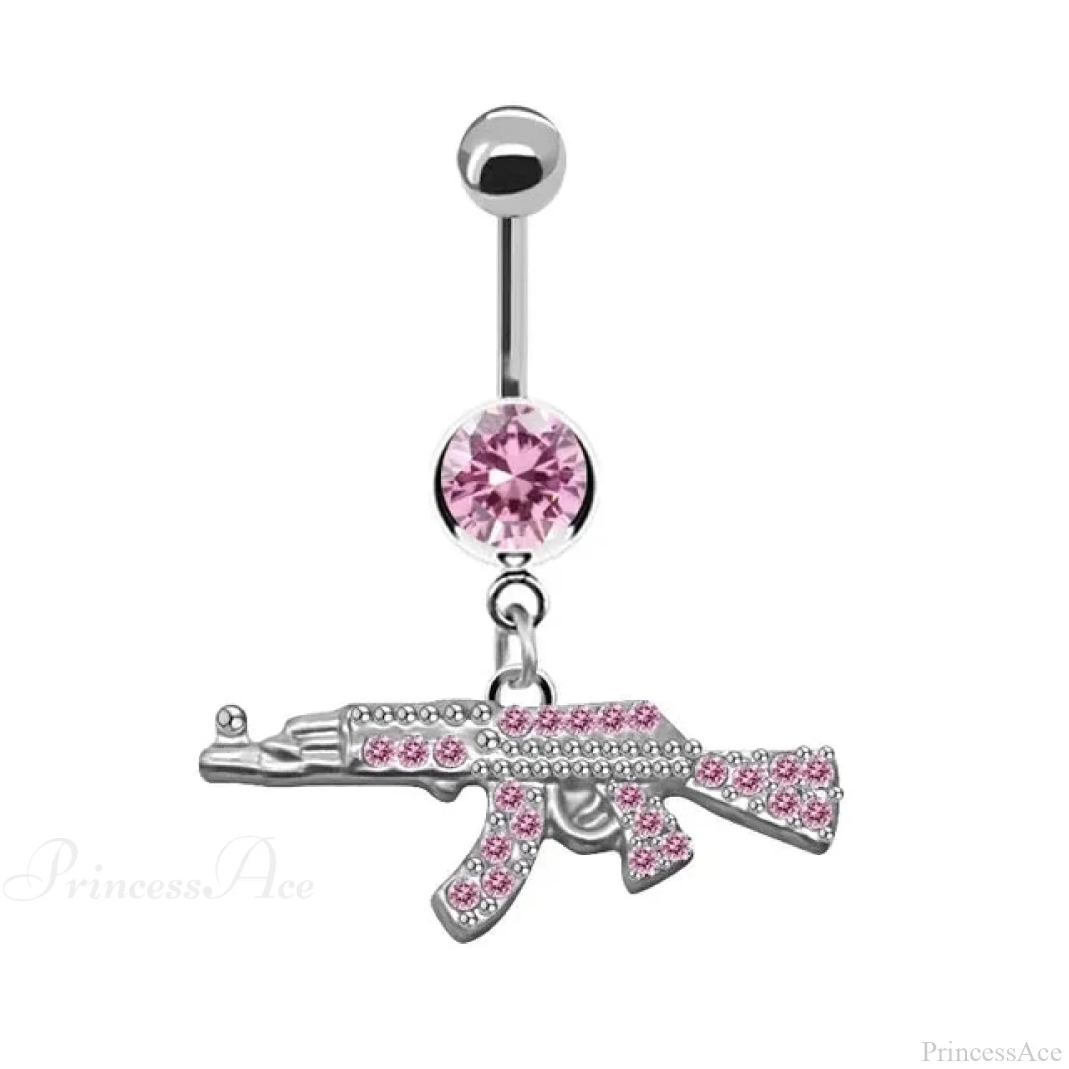 Heavenly Feathers Rose Dark Belly Ring - Image 28