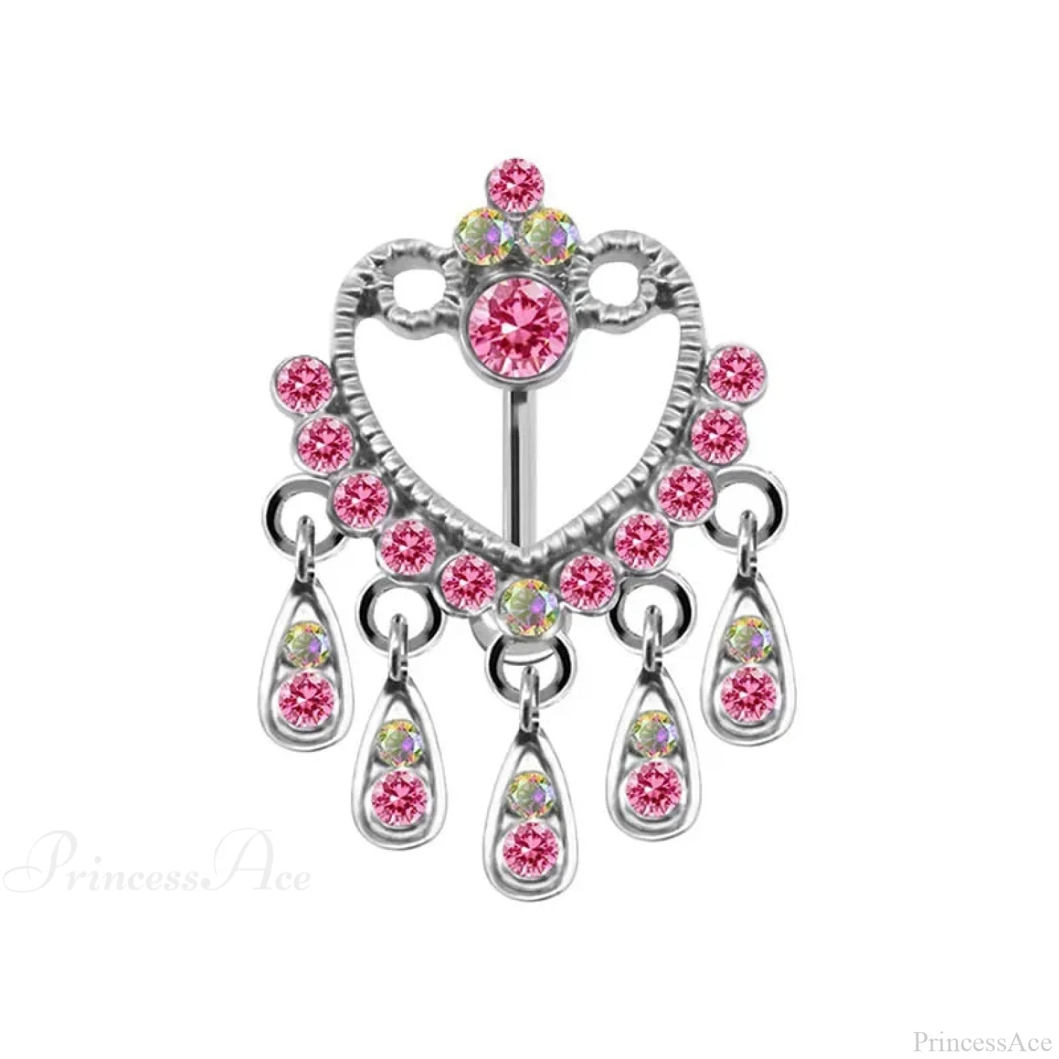 Heavenly Feathers Rose Dark Belly Ring - Image 29