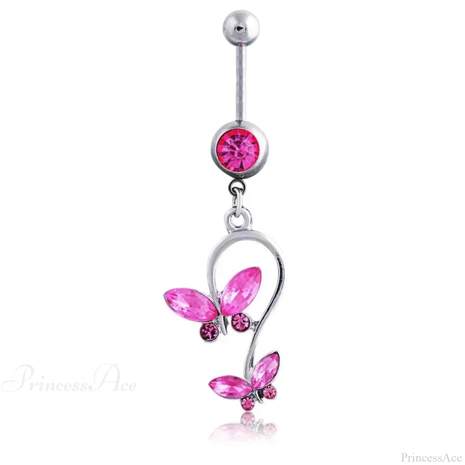 Heavenly Feathers Rose Dark Belly Ring - Image 9