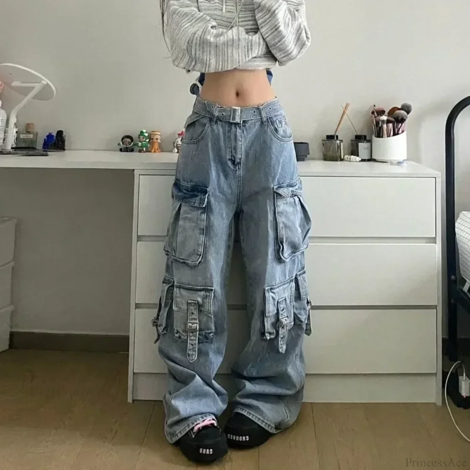 Heavy Industry Cargo Jeans Women Pants