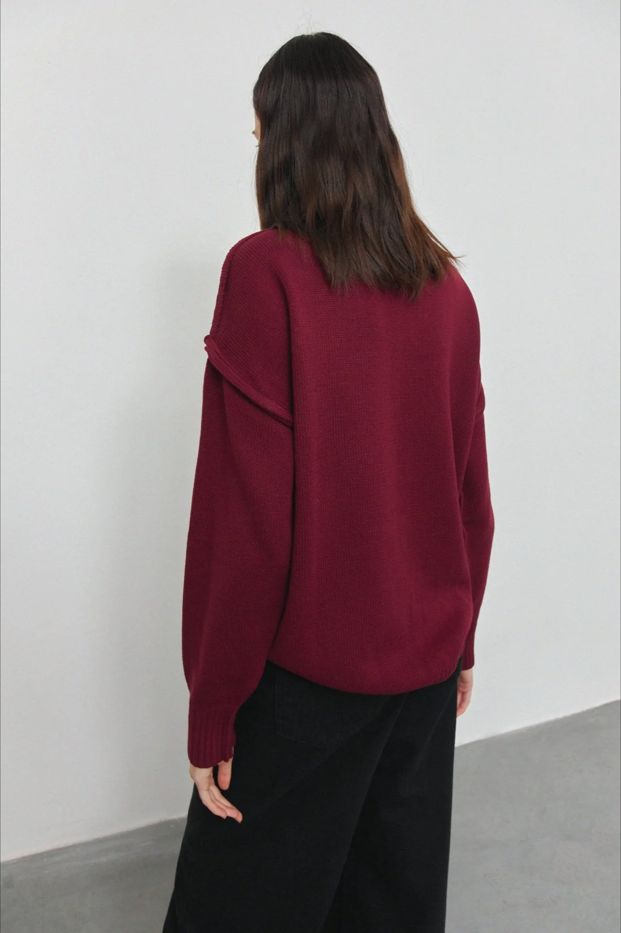 High Neck Patchwork Knit Sweater - Image 6