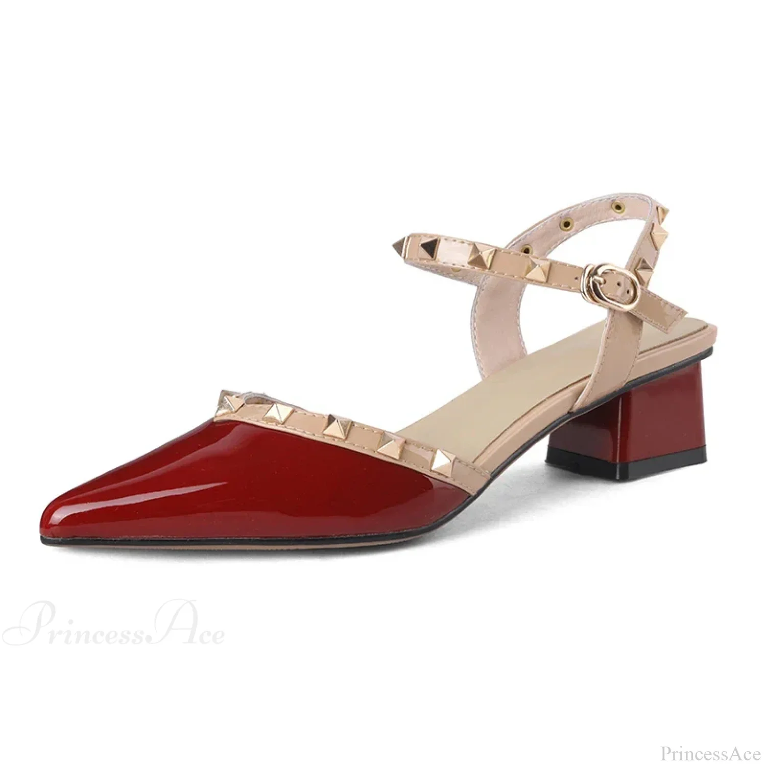 High Quality Classic Rivet Design Slingback Casual Fashion Dating Low Heel Pump - Image 6