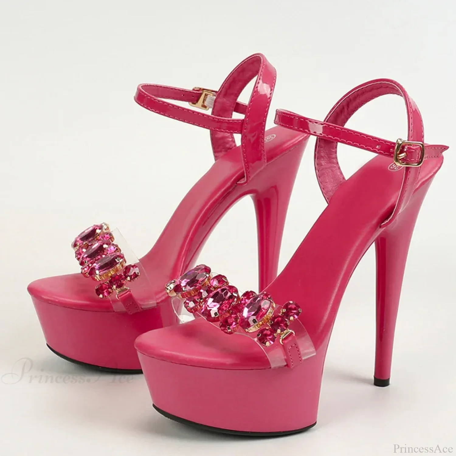 High Quality Diamond Chain Open Toe Super High Heel - Image 6