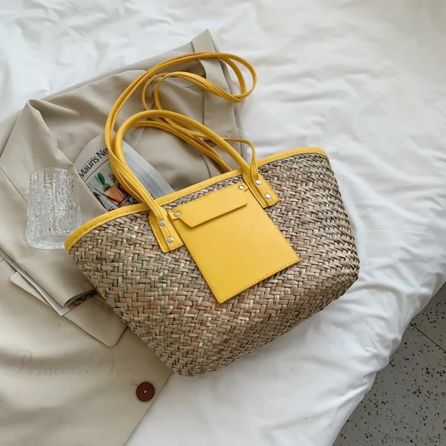 High Quality Straw Summer Tote Beach Handbag - Image 11