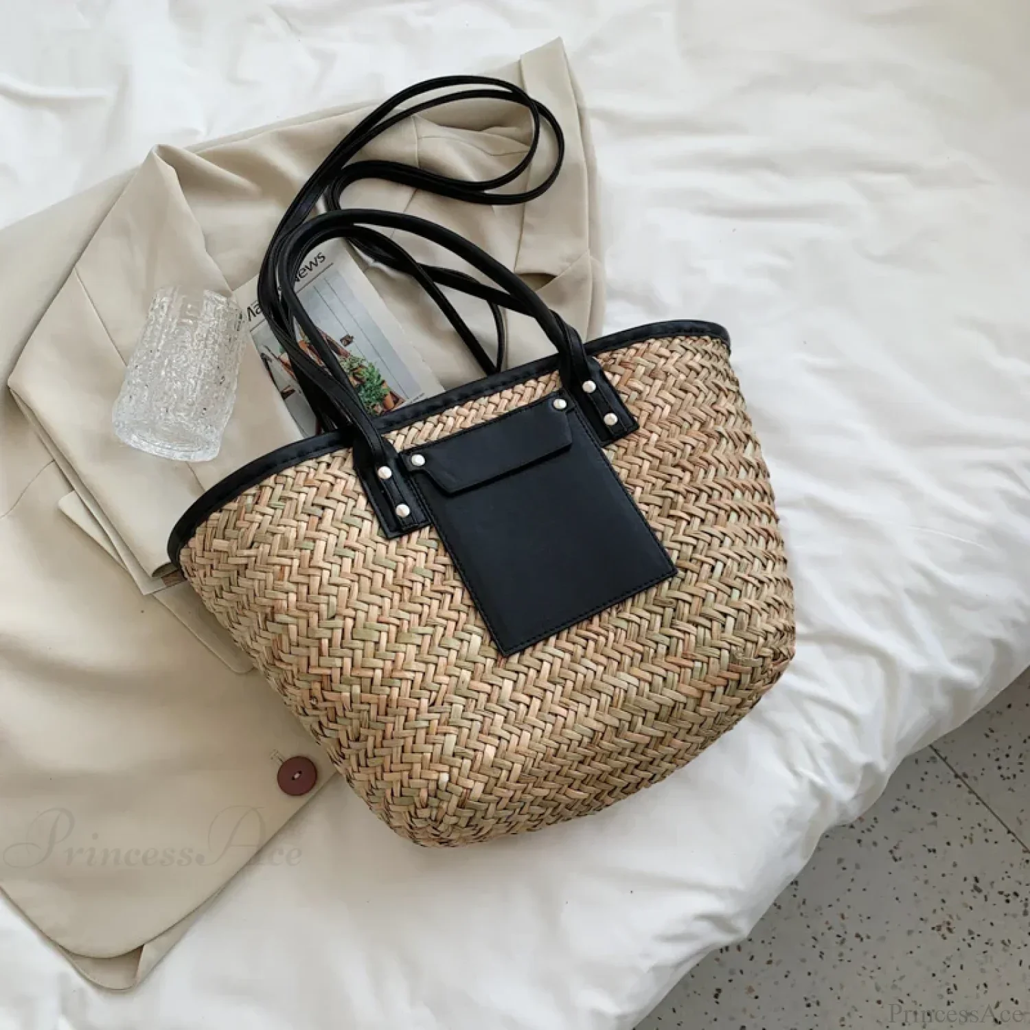 High Quality Straw Summer Tote Beach Handbag - Image 7
