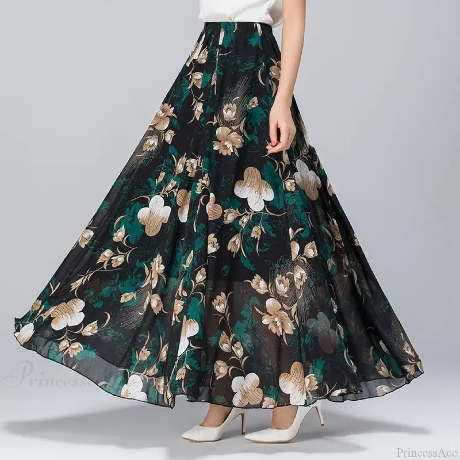 High Waist Elastic Waist Midi Full Long Skirt 2024 - Image 6