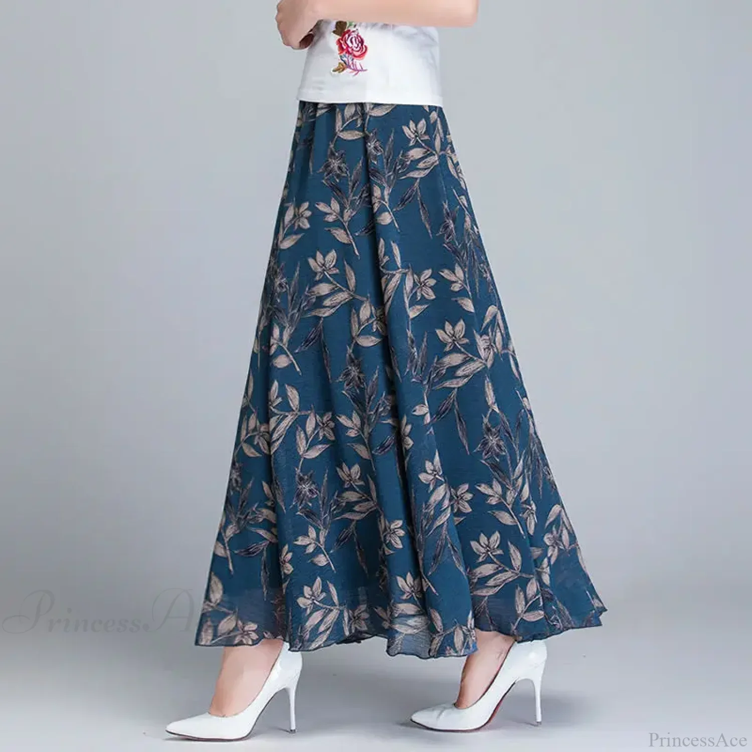High Waist Elastic Waist Midi Full Long Skirt 2024 - Image 8