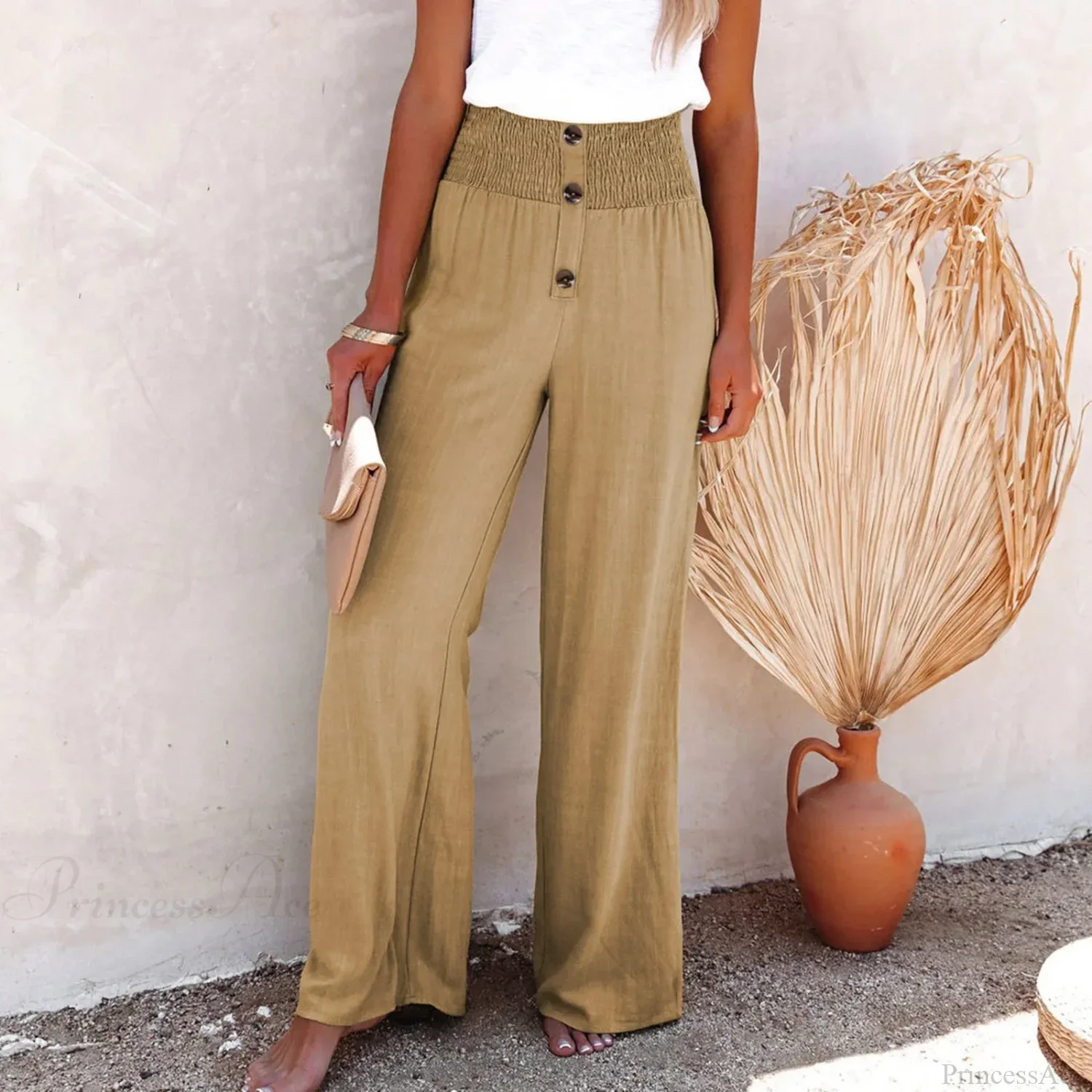 High Waist Flowing Wide Leg Pants - Image 3