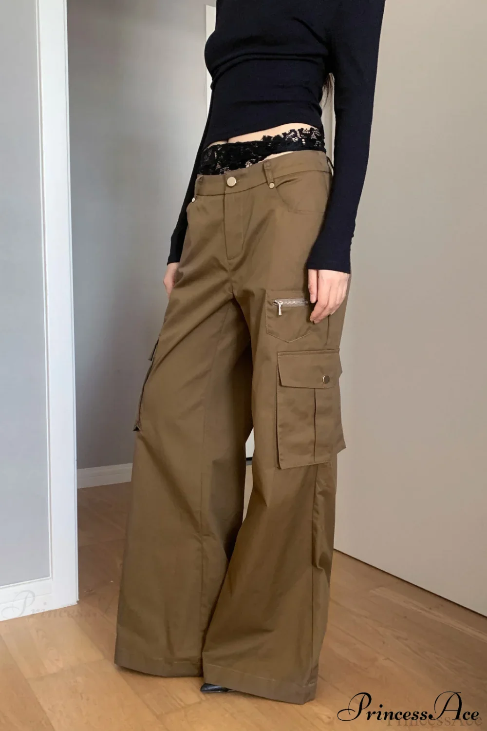 High Waist Loose Multi Pocket Cargo Pants - Image 2