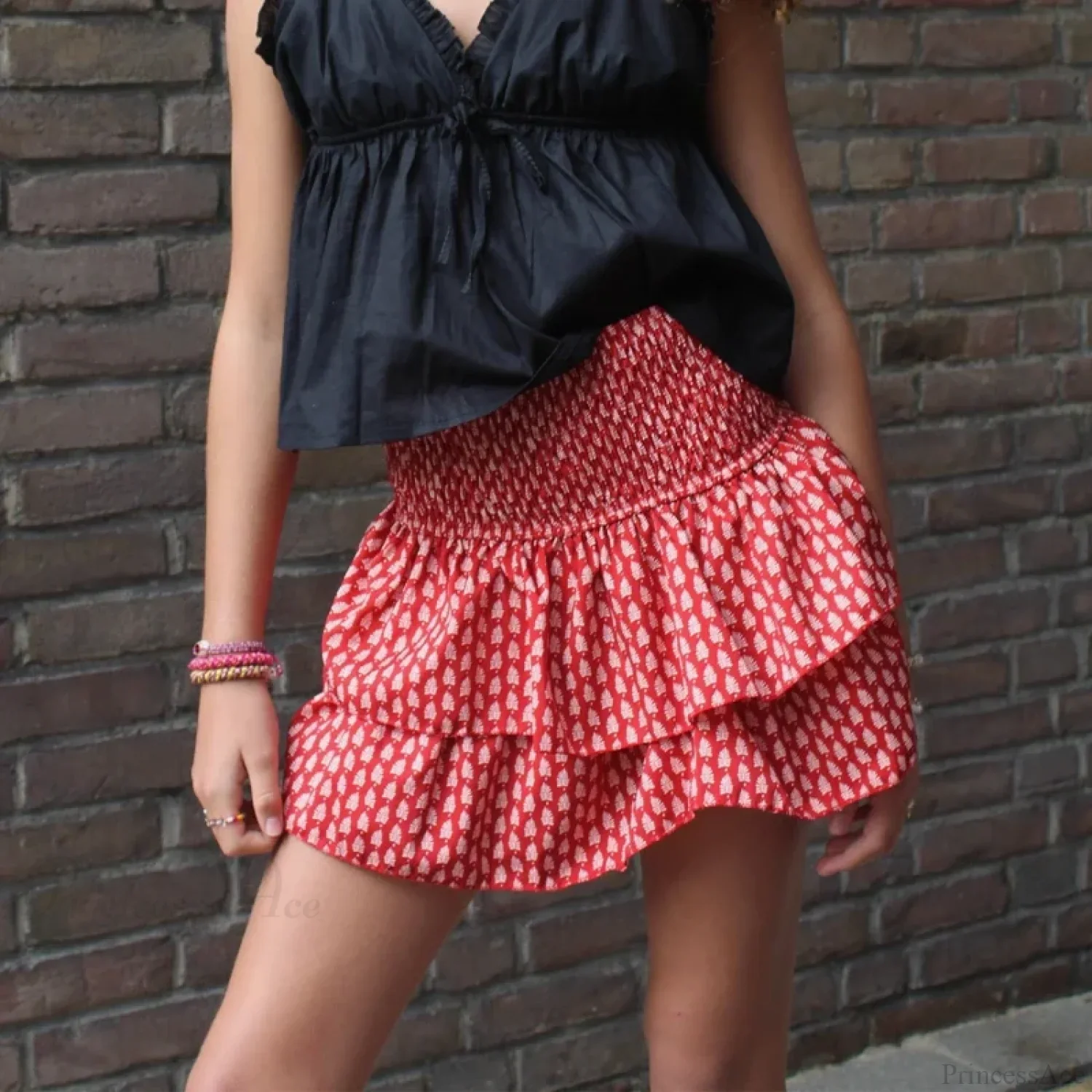 High Waist Ruffled Cottage Skirt - Image 7