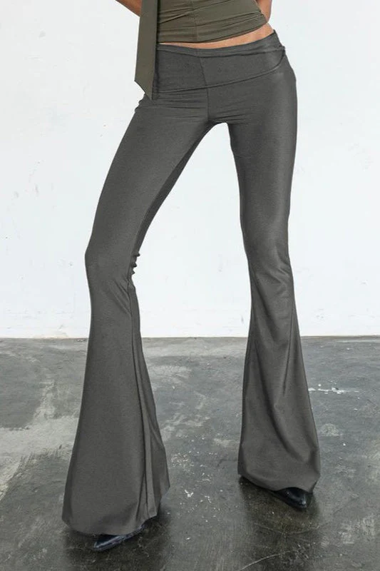 High Waist Slim Fit Flared Pants - Image 3