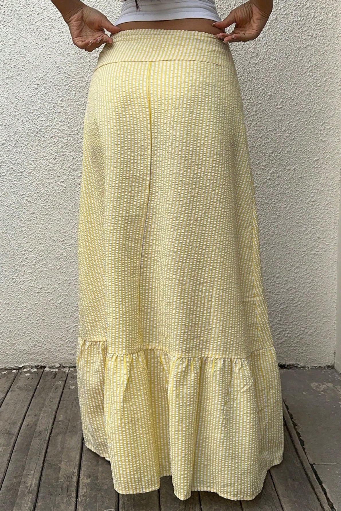 High Waist Striped Flared Casual Skirt - Image 3