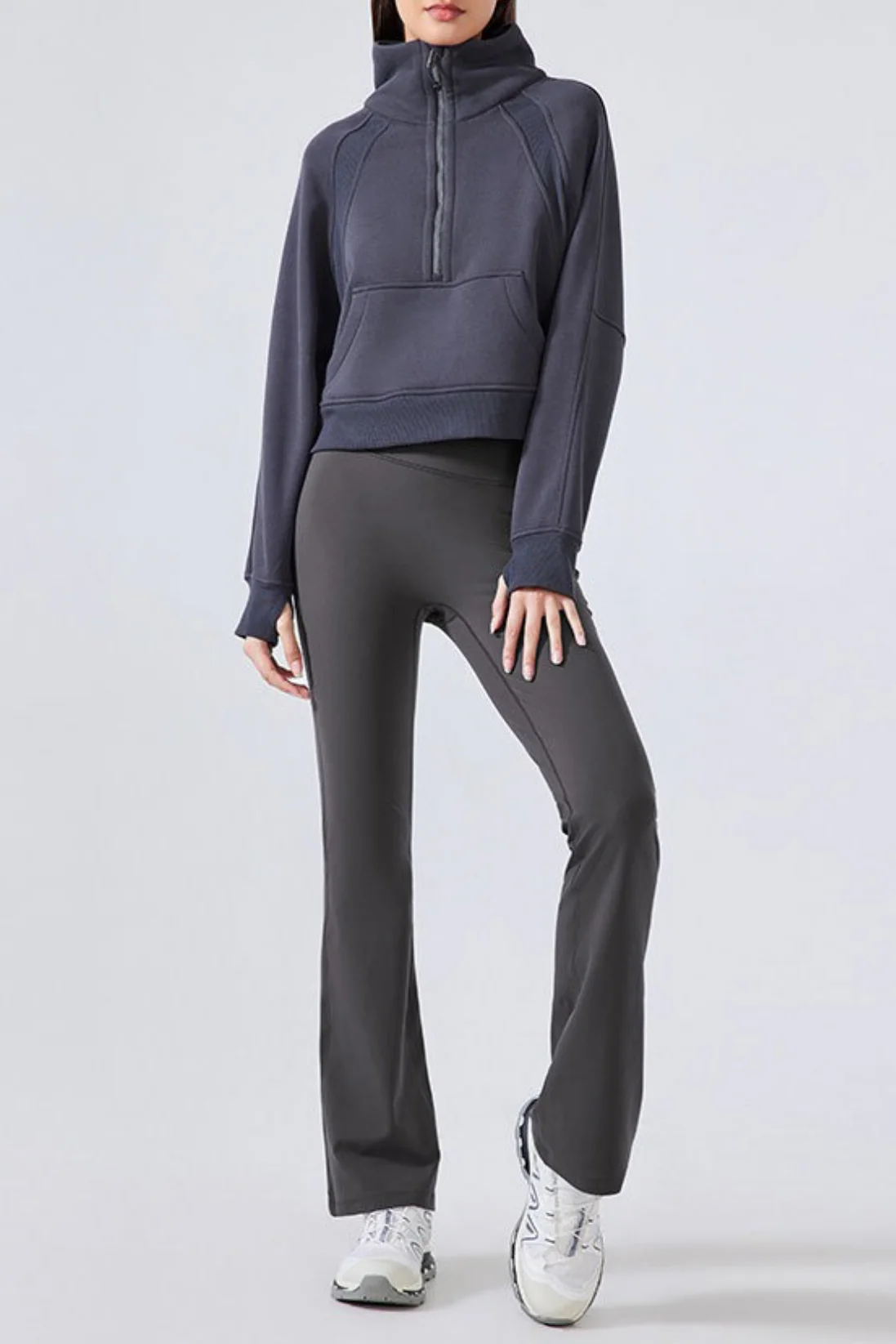 High-Waisted Fleece Lined Flared Yoga Leggings - Image 17