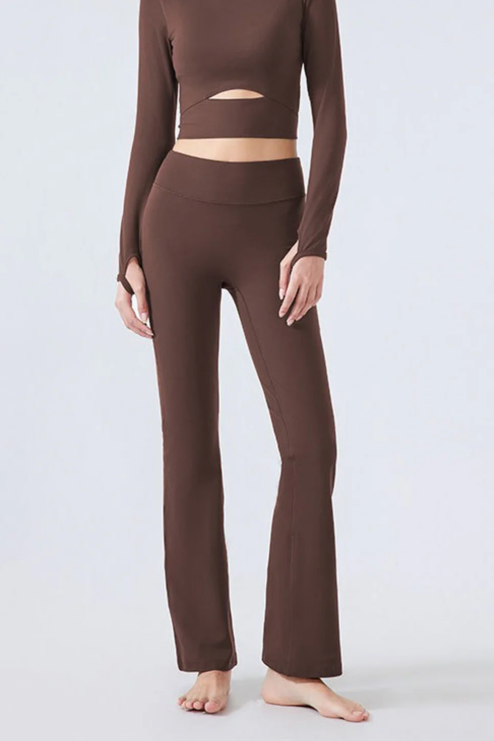 High-Waisted Fleece Lined Flared Yoga Leggings - Image 9