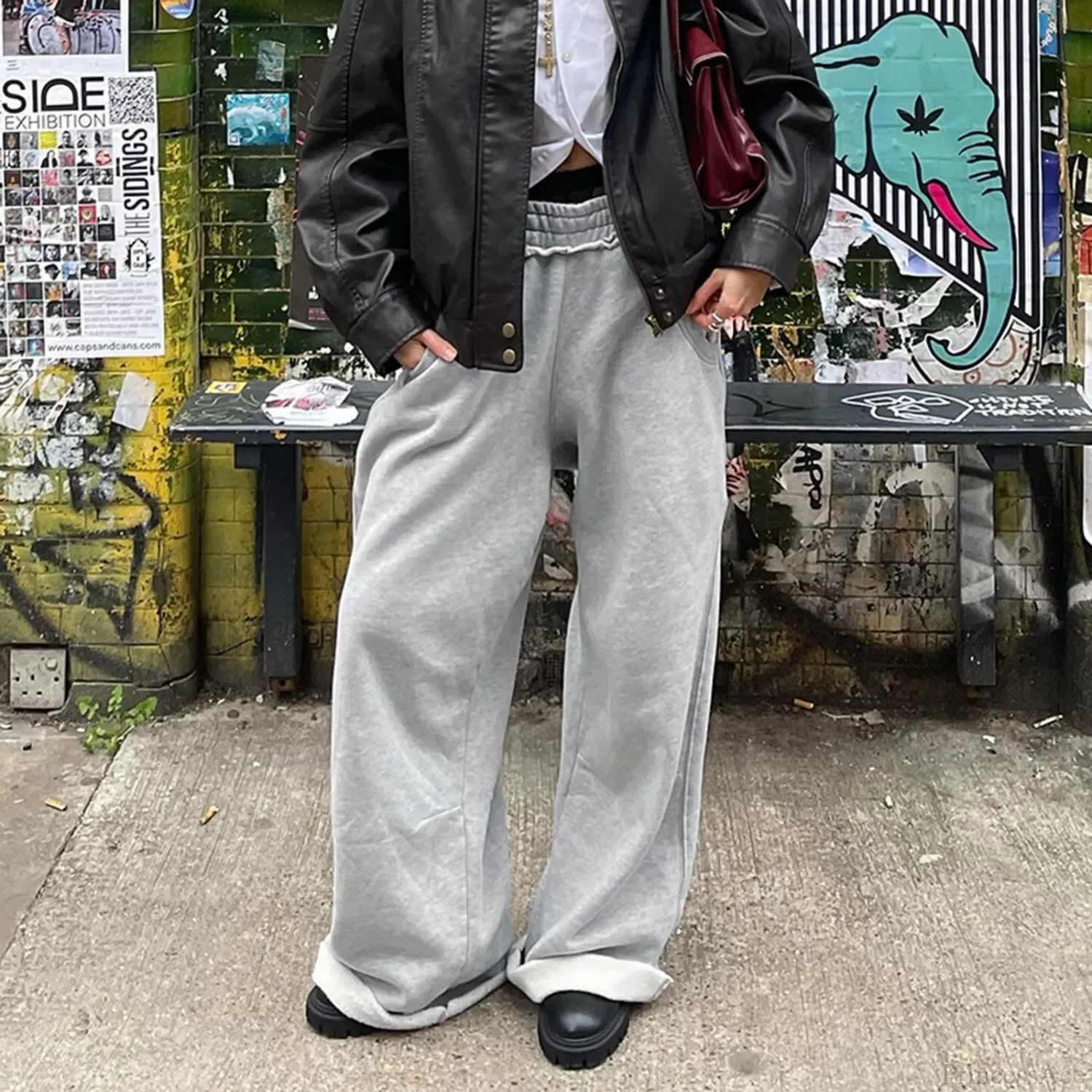 High Waisted Flowy Palazzo Pants - Image 3