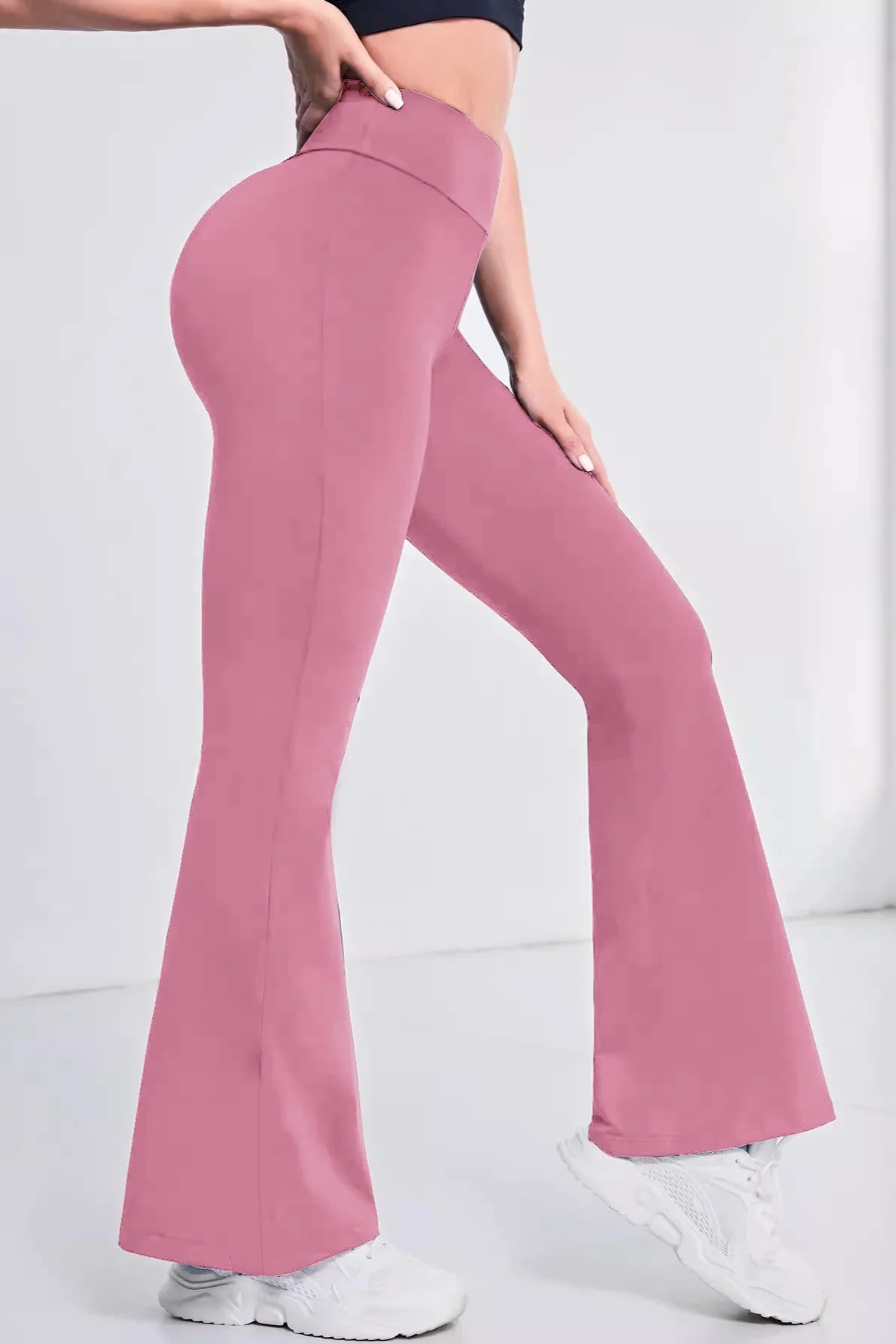 High-Waisted Stretch Flared Yoga Leggings - Image 6