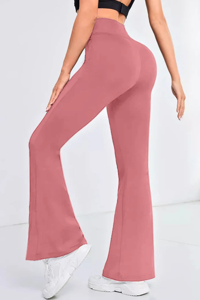 High-Waisted Stretch Flared Yoga Leggings - Image 7