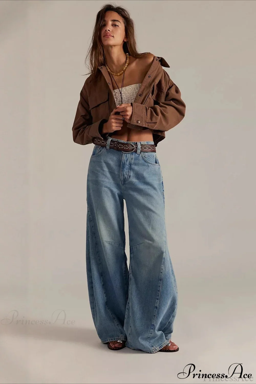 High-Waisted Wide-Leg Relaxed Full-Length Jeans
