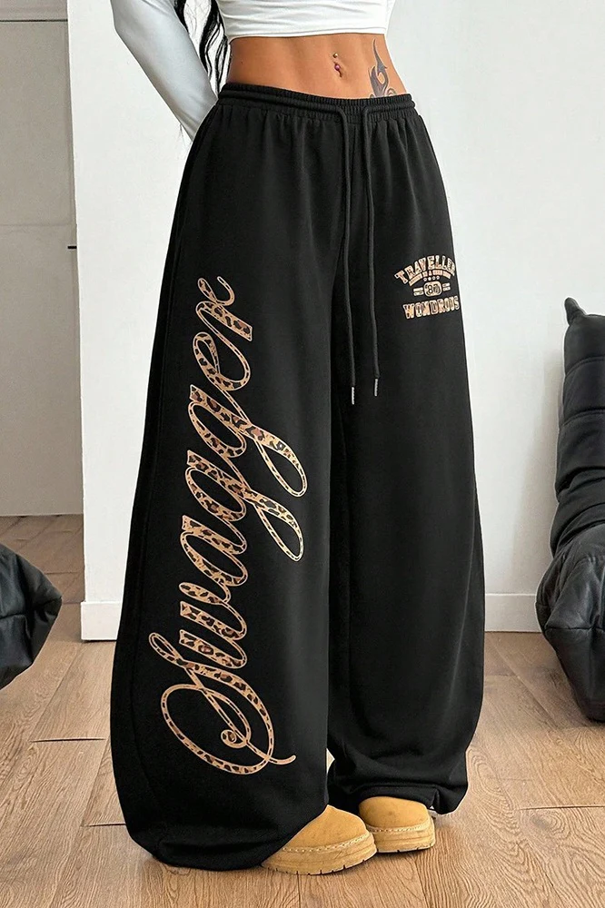 Hip Hop Graphic Print Baggy Casual Pants - Image 2