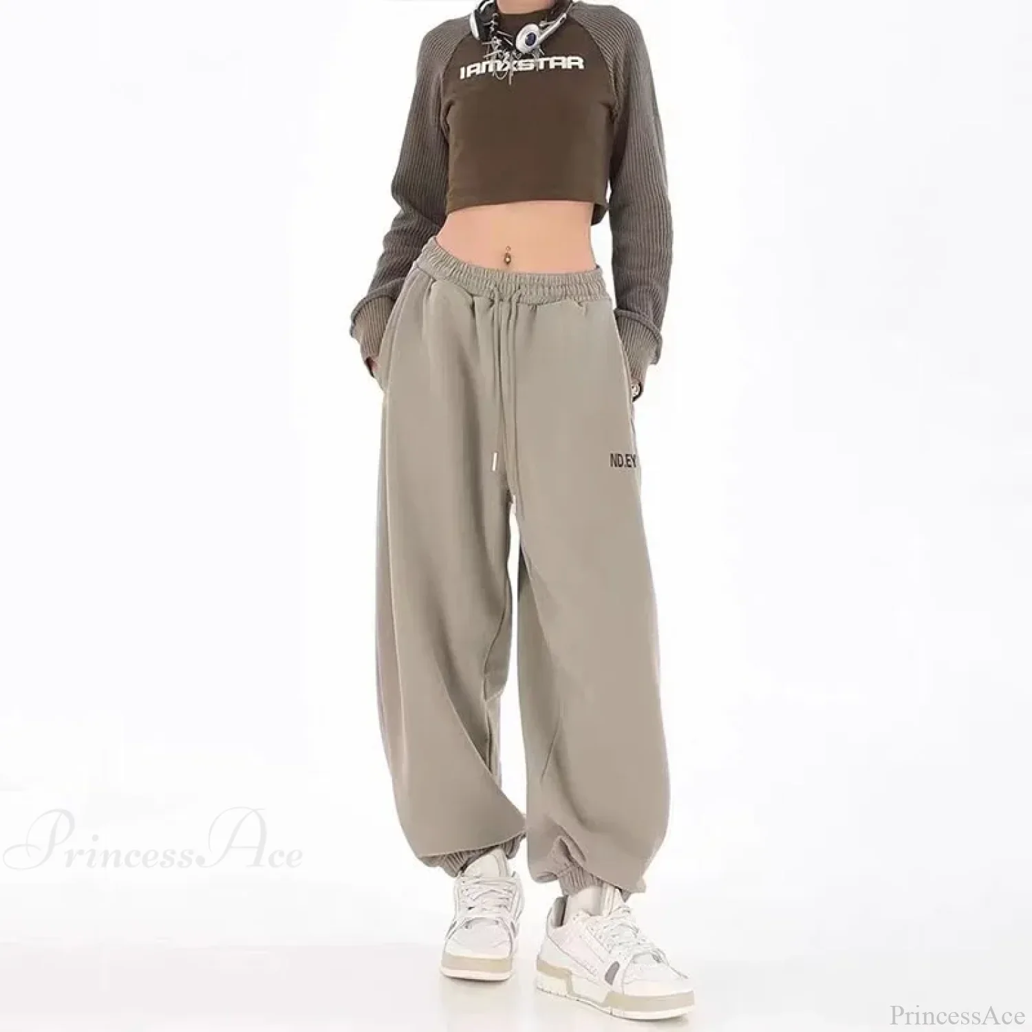 Hip Hop Letter Drawstring Jogging Pants - Image 7