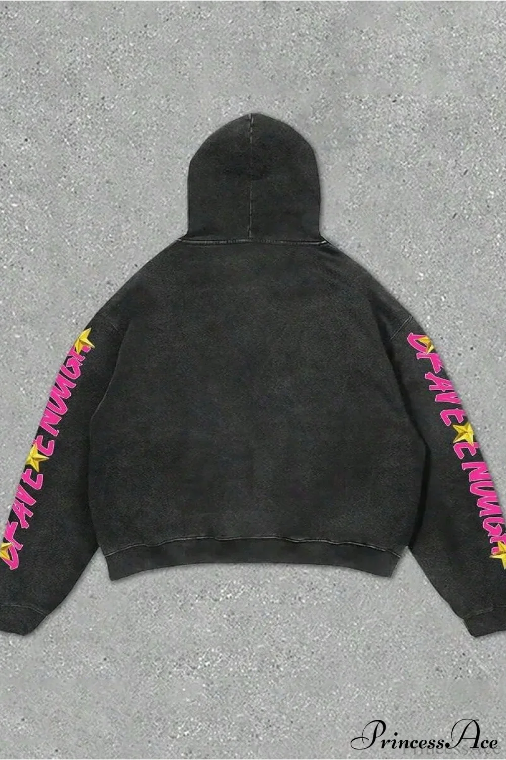 Hip-Hop Rock Character Letter Print Loose Hoodie - Image 2