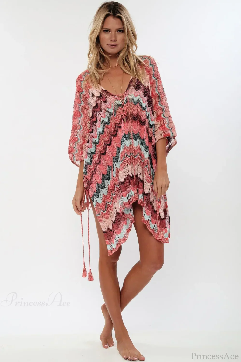 Hollow Deep V-neck Lace Up Tunic Mini Dress - Image 9