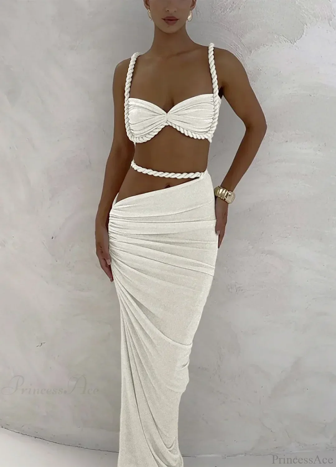 Hollow Out Backless Three Piece Swimsuit - Image 8