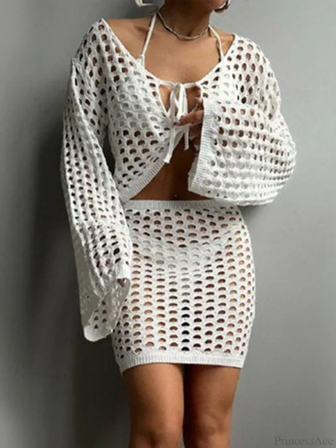 Hollow Out Beach Wrap Bikini Cover Up - Image 2
