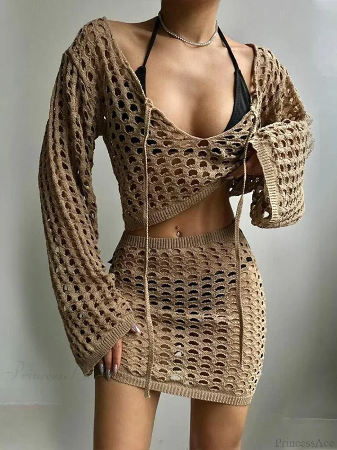 Hollow Out Beach Wrap Bikini Cover Up - Image 5
