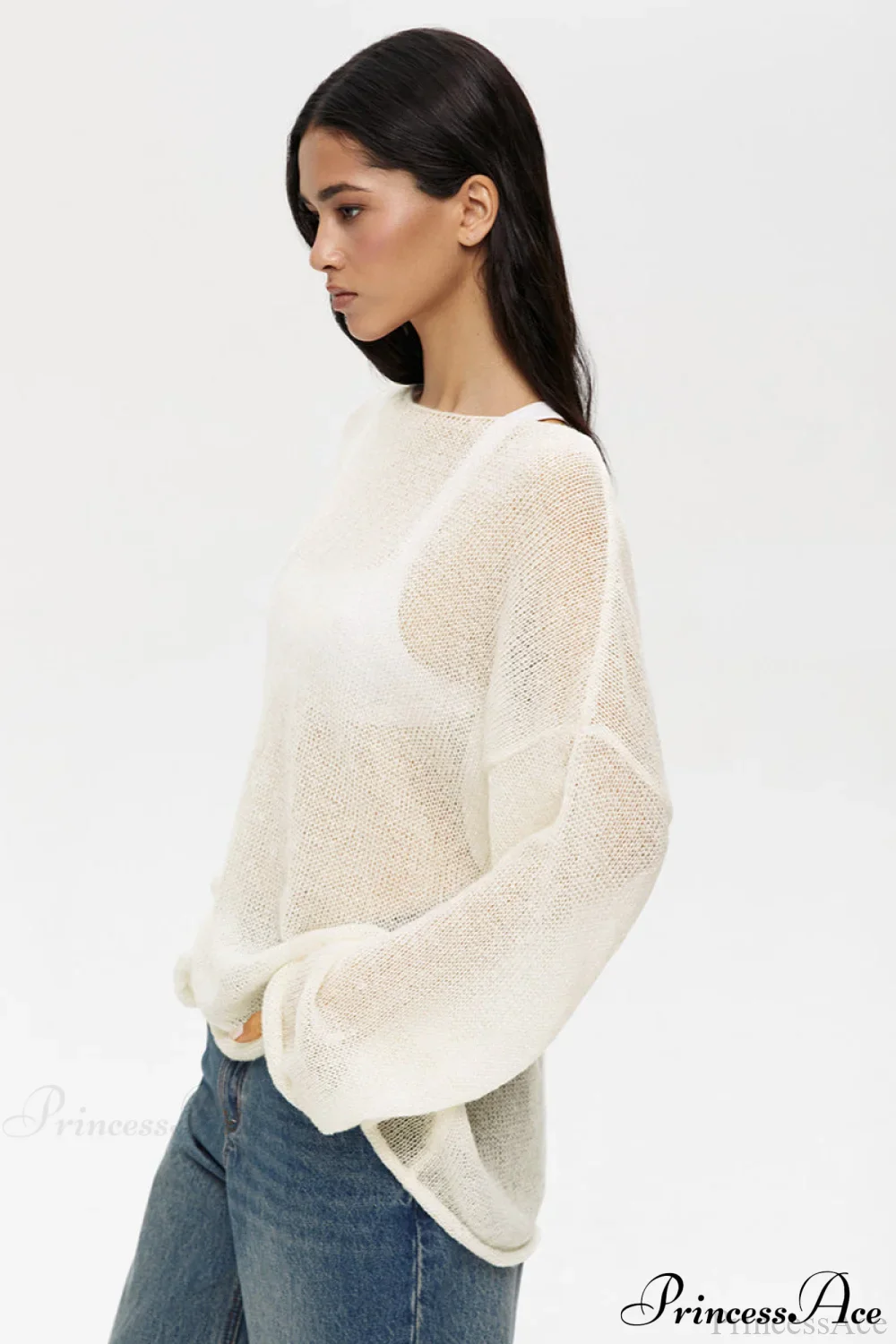 Hollow Out Bell Sleeve Knit Sweater - Image 10