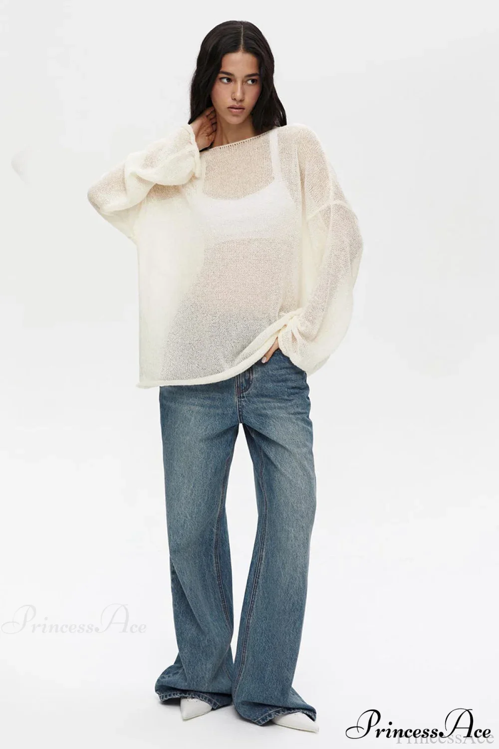 Hollow Out Bell Sleeve Knit Sweater - Image 12