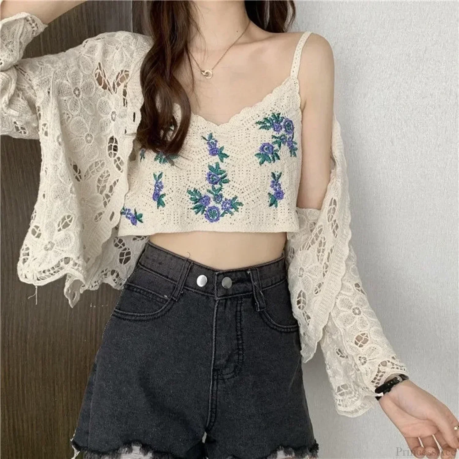Hollow Out Elegant Long Sleeve Shrug Cardigan - Image 5