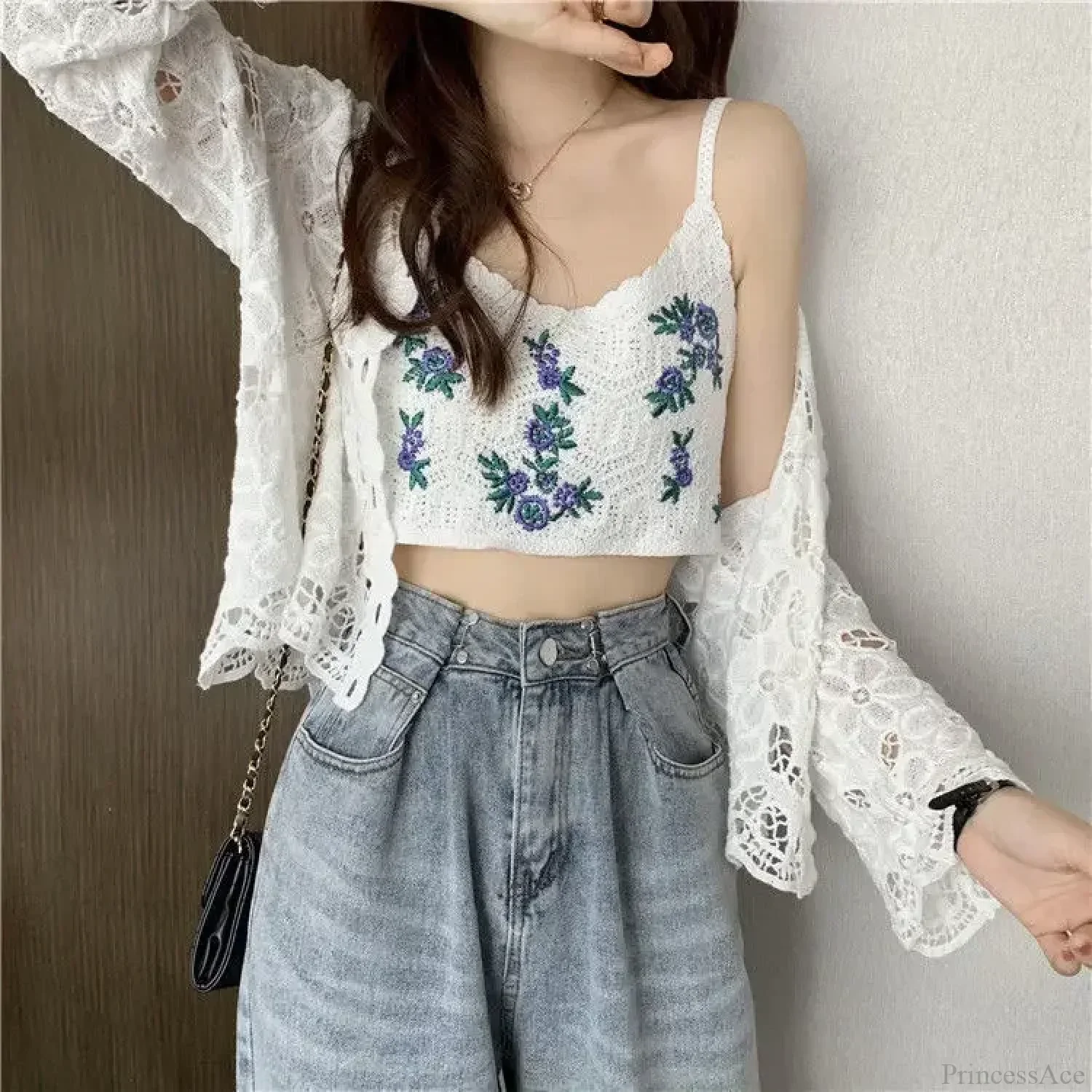 Hollow Out Elegant Long Sleeve Shrug Cardigan - Image 8