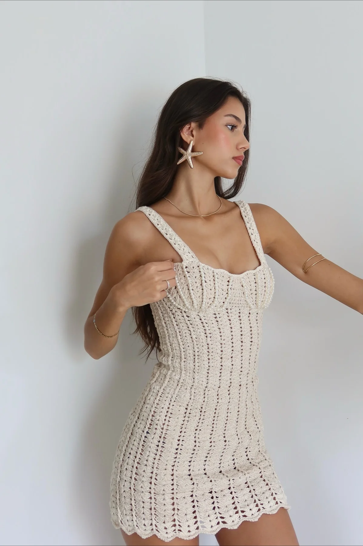 Hollow Out Knit Cami Boho Dress - Image 2