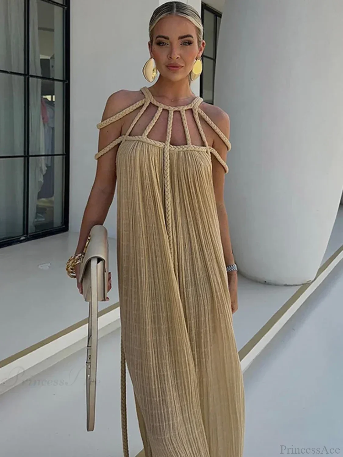 Hollow Out Sleeveless Beach Cover Up
