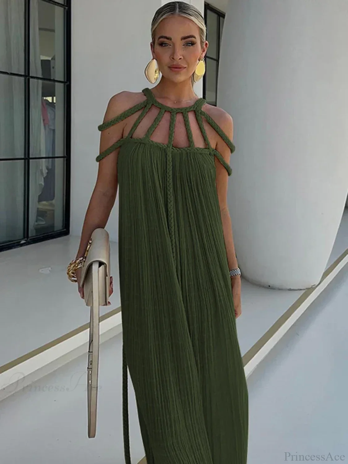 Hollow Out Sleeveless Beach Cover Up - Image 4