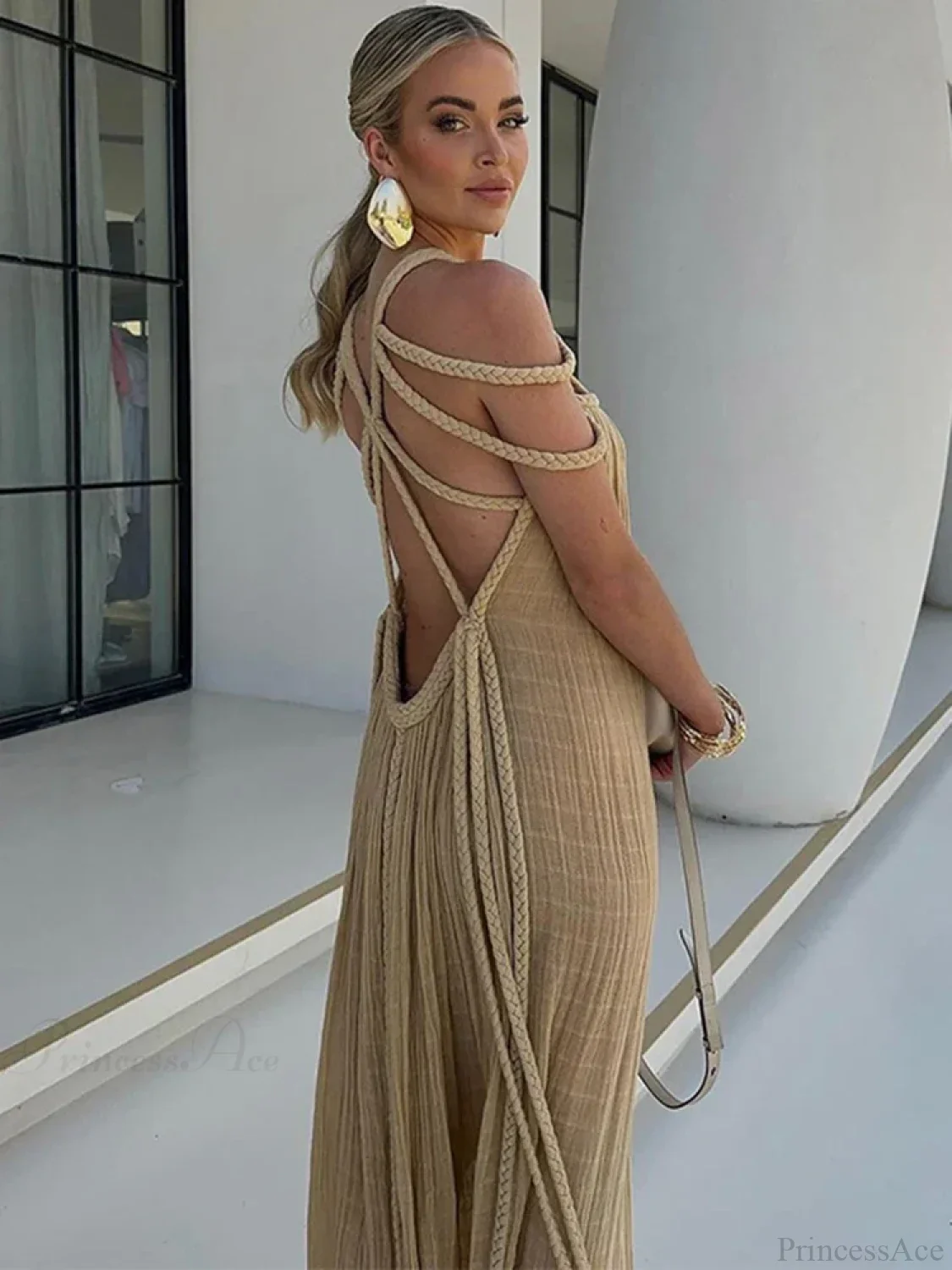 Hollow Out Sleeveless Beach Cover Up - Image 6