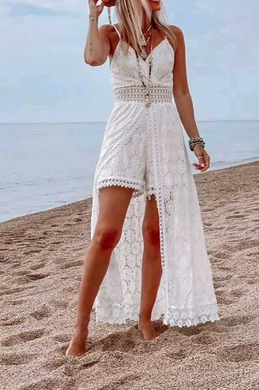 Hollow Out Spaghetti Strap Casual Maxi Dress - Image 3
