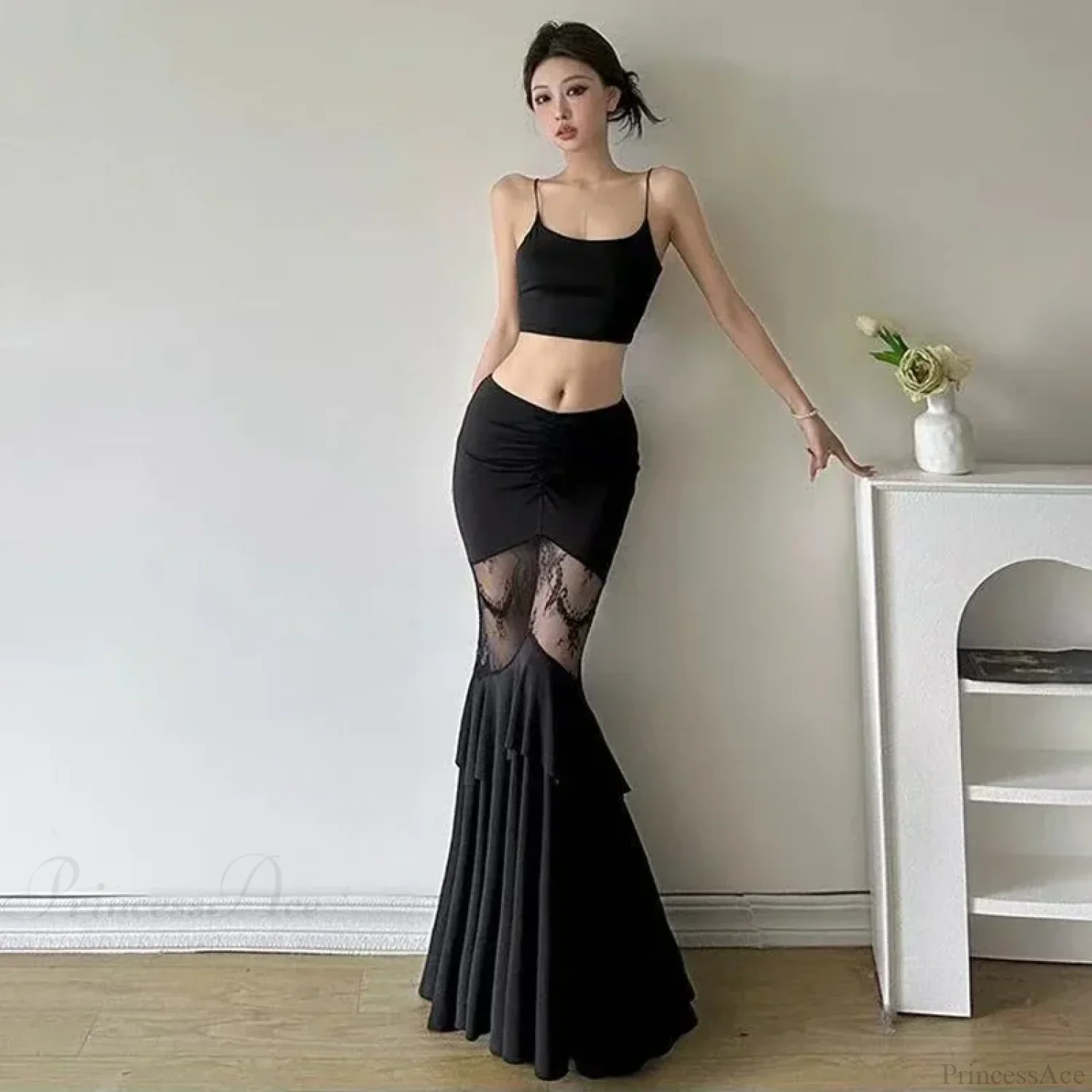 Hollow Out Stitching Midi Skirt - Image 4