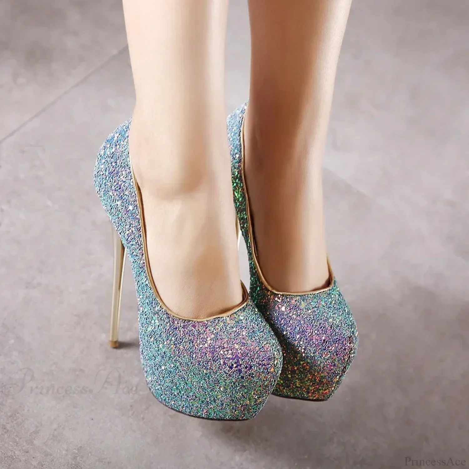 Hot Sexy Colorful Rivet Transparent Pvc Pumps Pointed ToeBuckle Strap Cover Heel Ladies Party High Heel - Image 3