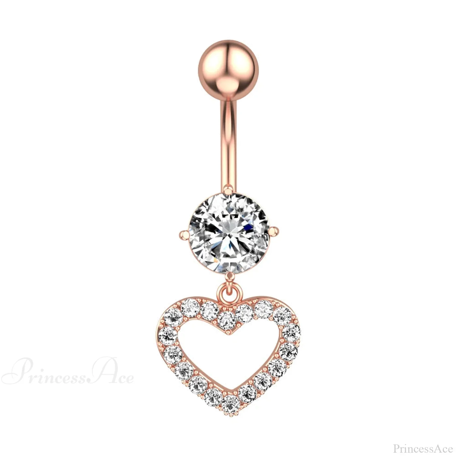 Inverted Love Medieval Golden 14G Stomach Hoop - Image 10
