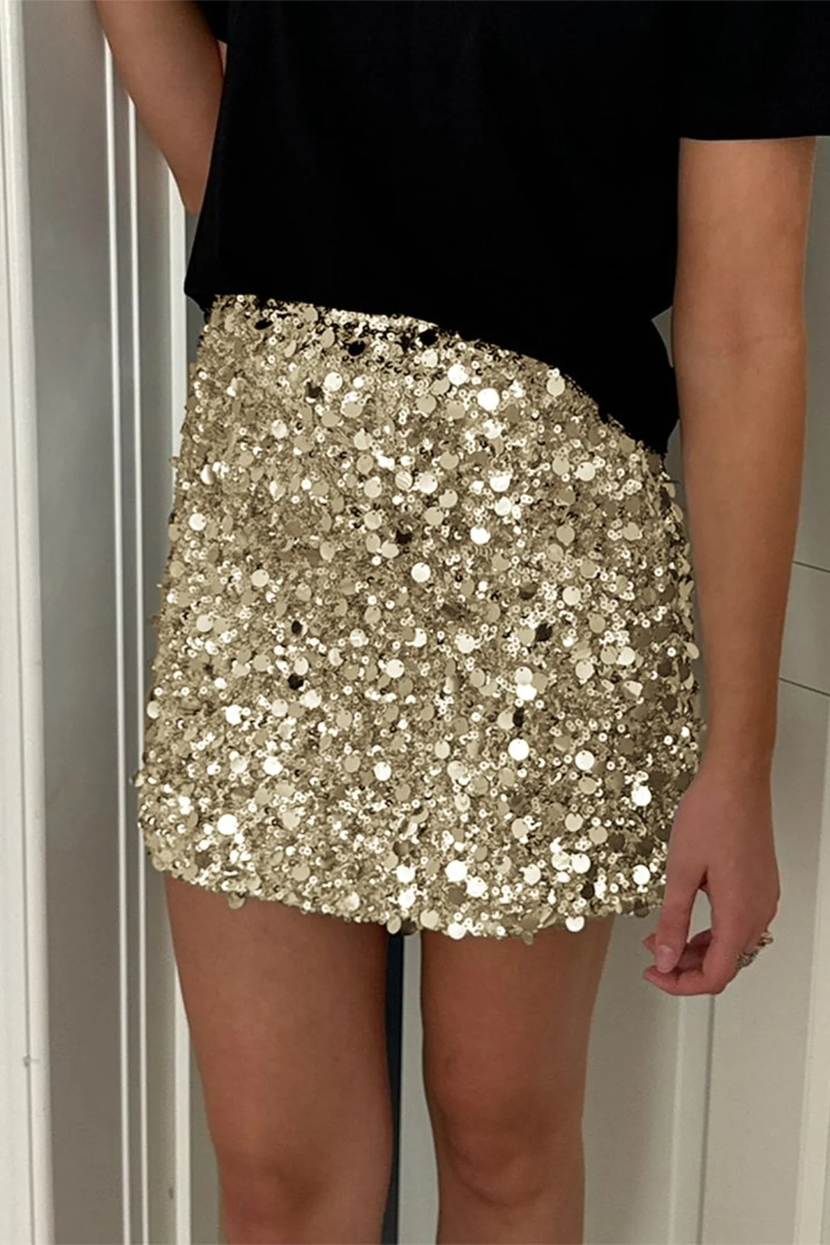 Sequins Hem Bodycon Mini Skirt - Image 7