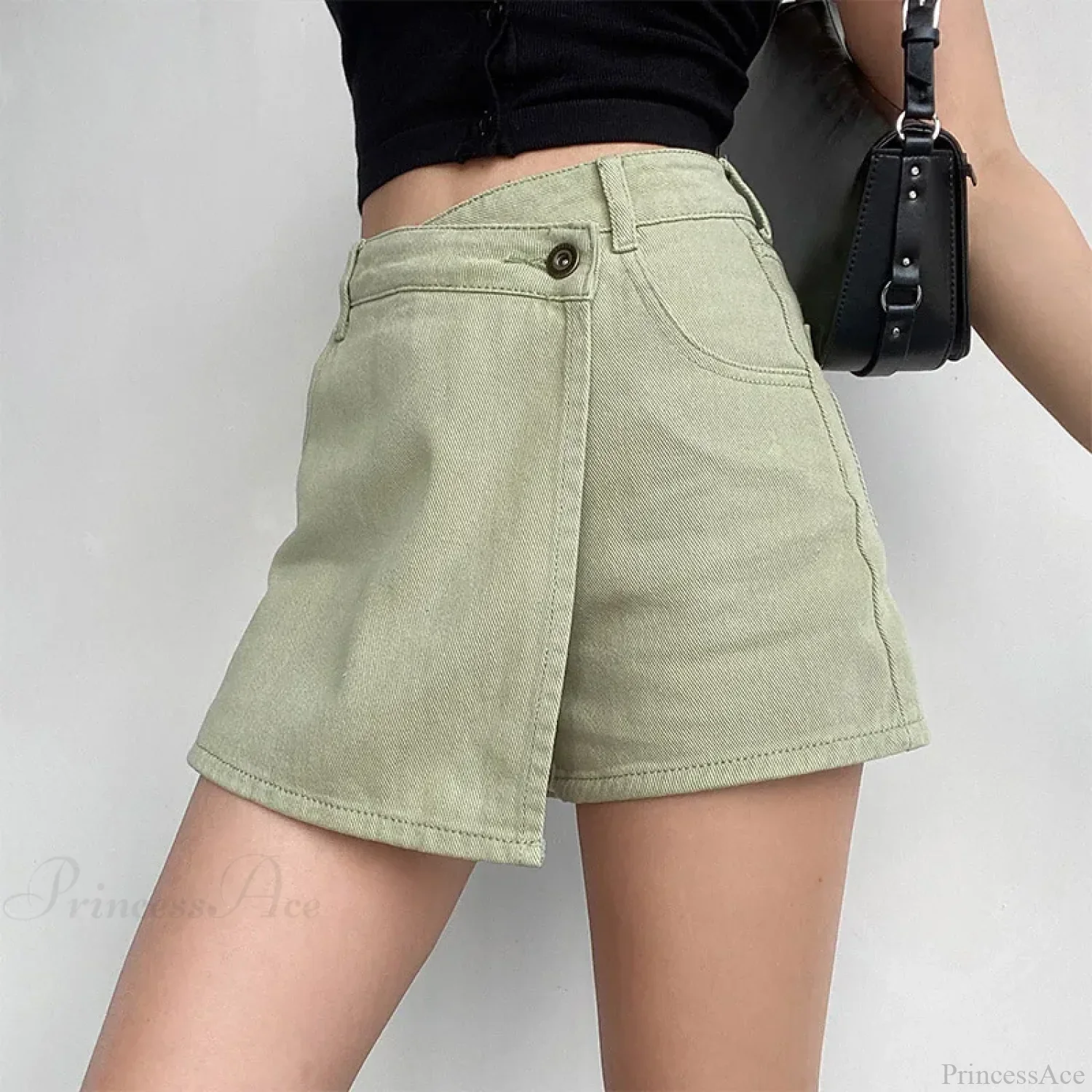 Irregular High Waist Denim Skirt - Image 4
