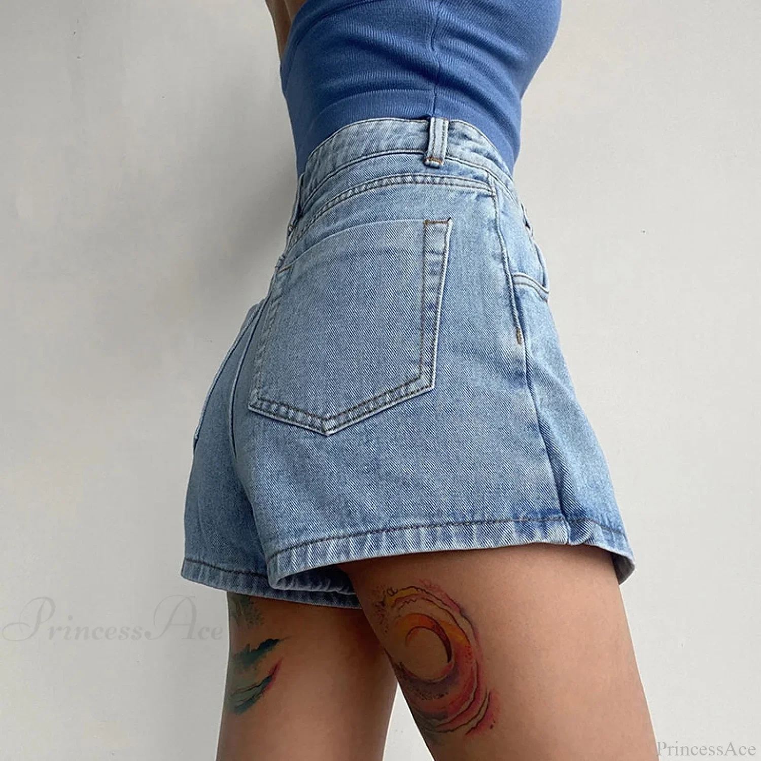Irregular High Waist Denim Skirt - Image 6