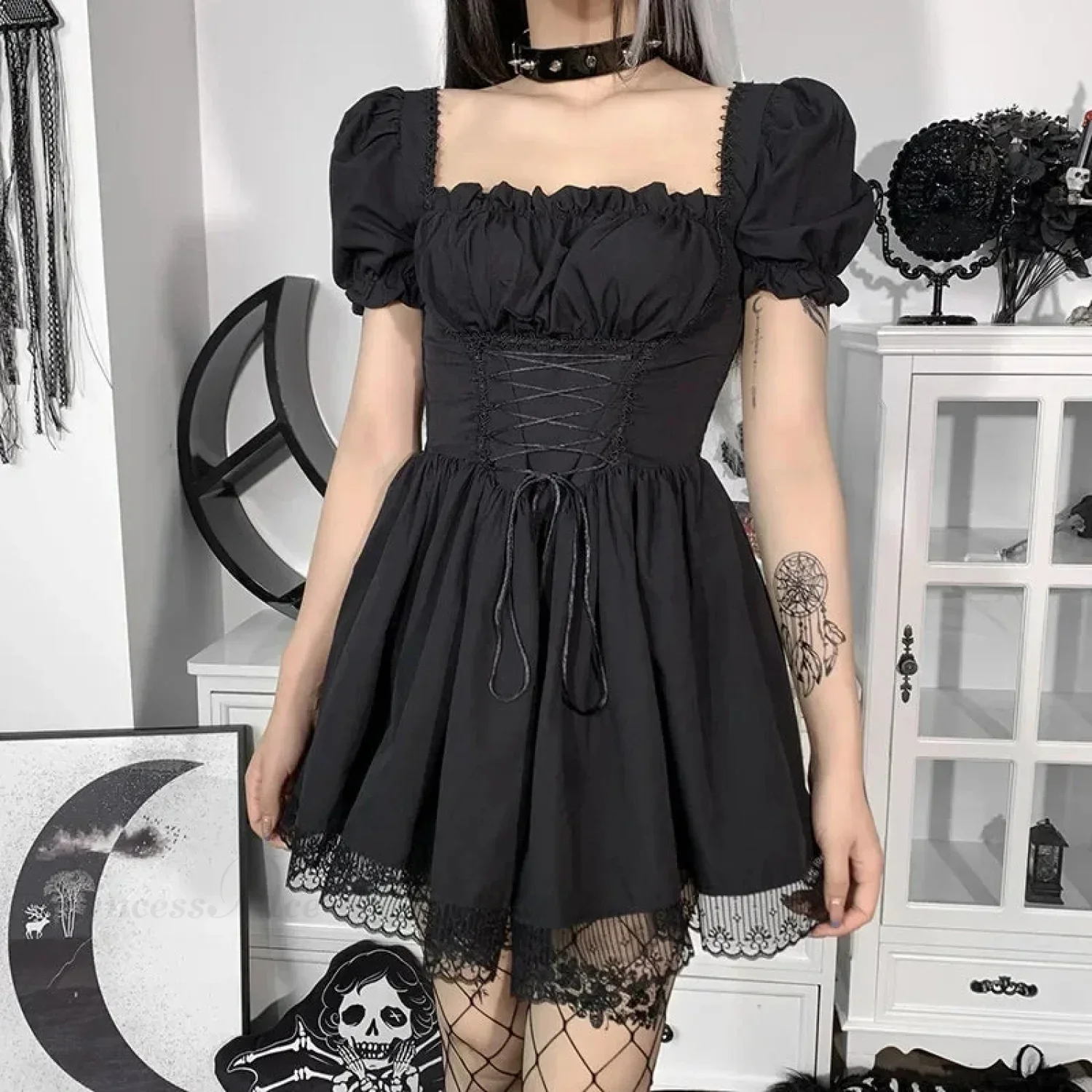 Ivory Lace Puff Small Dress